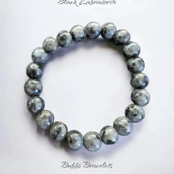 Larvikite Bracelet 10mm Natural Stones Stretch Crystals Unisex - Picture 1 of 4